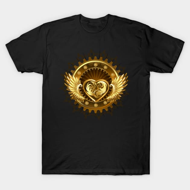 Mechanical Heart with Wings ( Steampunk ) T-Shirt by Blackmoon9